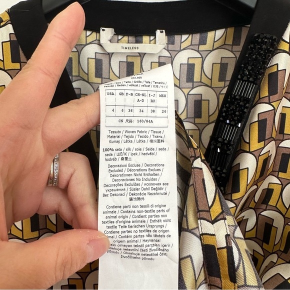 ‘ S Max Mara Label-cut 100% Silk Blouse with Rhinestones Sz: Small US4/6 Spring - Picture 5 of 11